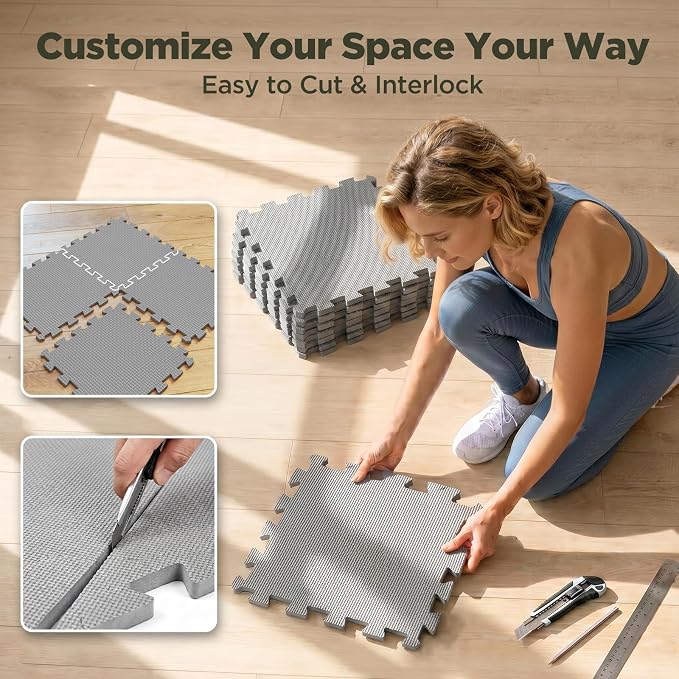 AIRHOP 18 PCS Gym Floor Mat, EVA Foam Puzzle Gym Mat, High-Density Interlocking - Image 6