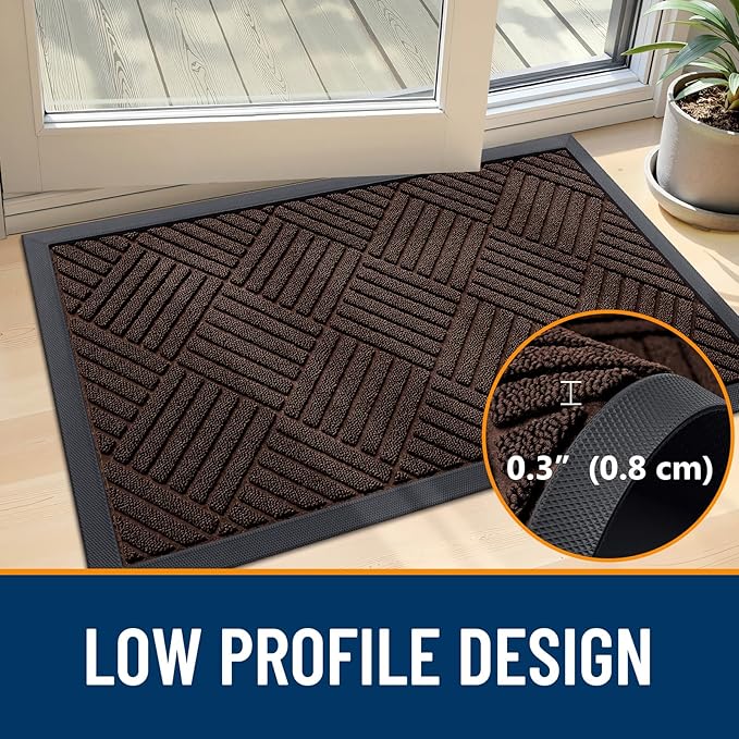 OLANLY Front Door Mat Outside Entrance 71x23, Heavy Duty Sturdy Natural Rubber - Image 4