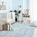 Lahome Abstract Washable Rugs, 4x6 Blue Rug by Lahome