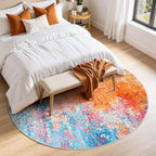 Rugflix Round Area Rugs 6Ft for Living Room, Washable Circle Rug - Image 3