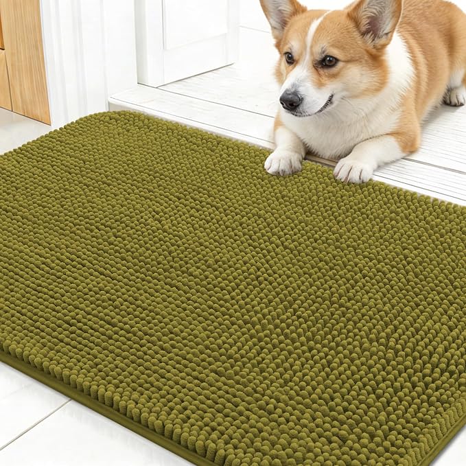 OLANLY Dog Door Mat for Muddy Paws 24x16, Absorbs Moisture and Dirt, Absorbent by OLANLY