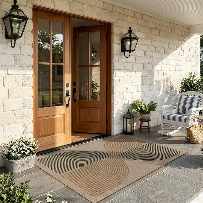 Lahome Enfys Modern Rainbow Easy Jute Rug, 4x6 Washable Rugs - Image 6