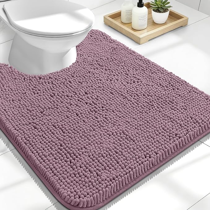 OLANLY Toilet Rugs U-Shaped 24x20, Extra Soft Absorbent Chenille Contour by OLANLY