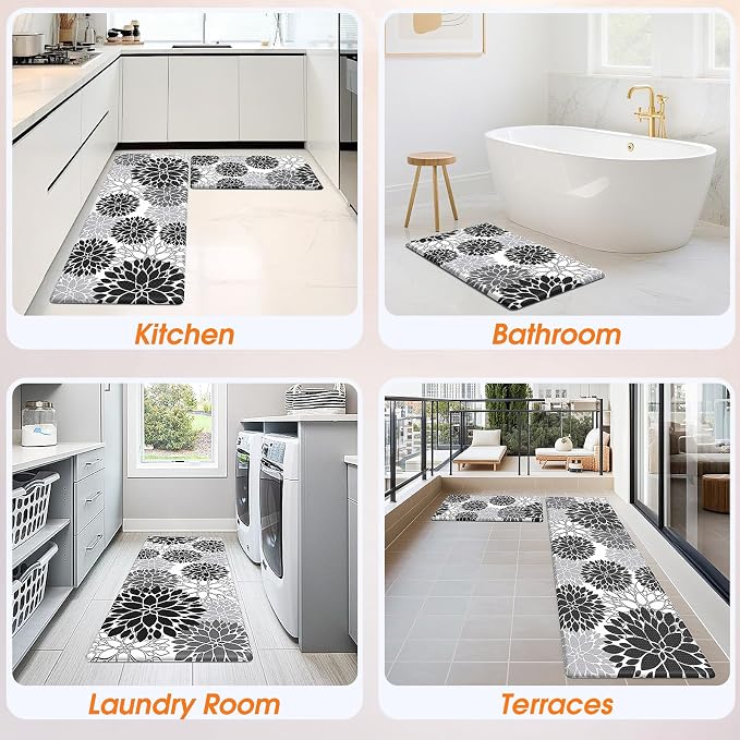 StepLively Kitchen Mats for Floor 2PCS, 0.47" Anti Fatigue Mats for Kitchen - Image 7