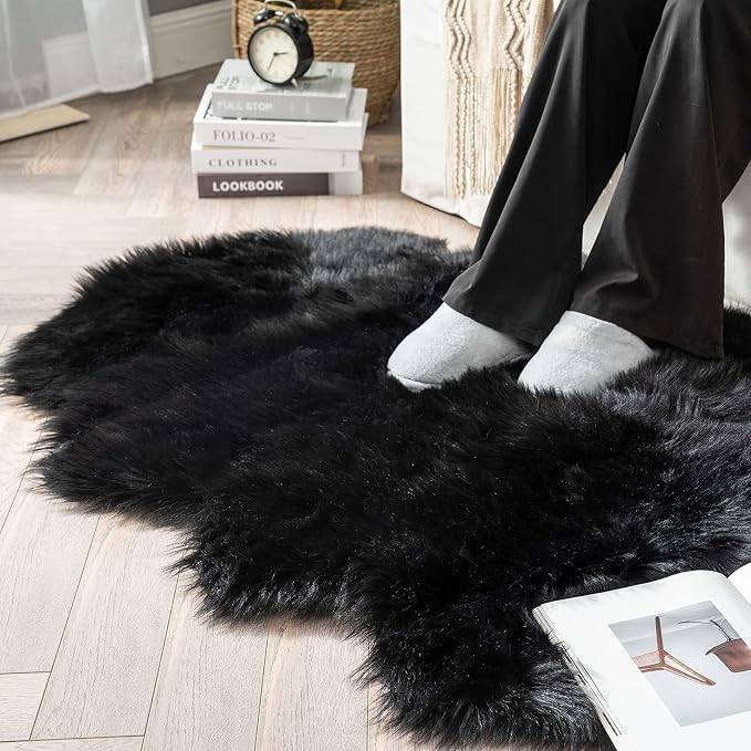 MIULEE Luxury Super Soft Fluffy Area Rug Faux Fur Sheepskin Rug Decorative - Image 6