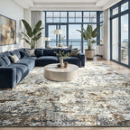 Toneed Abstract Area Rug Modern Washable Rug Soft Non Slip Rug Low Pile by Toneed
