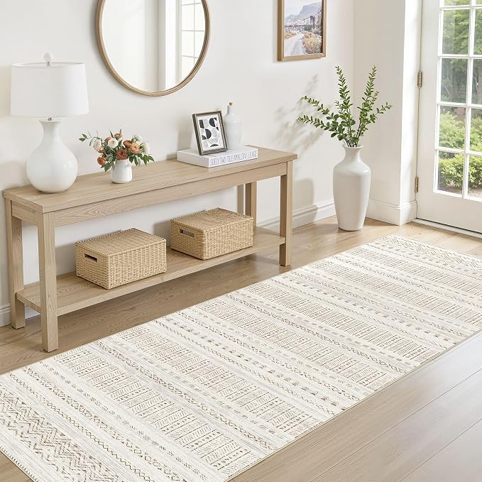 cotiled Hallway 2.6x8 Runner Rugs: Washable Boho Rugs - Image 2