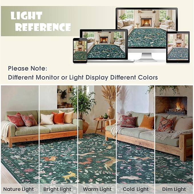 Runner Rug Washable Runners Kitchen Rugs Non Slip Neutral Floral Carpet Low Pile - Image 7