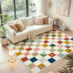 Terrug Multicolored Geometric Checkered Rug - Image 3