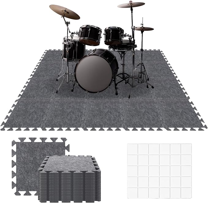 20 Pieces Sound Absorbing Interlocking Floor Mats, 11.8 x 11.8 x 0.4 inches by LITLANDSTAR