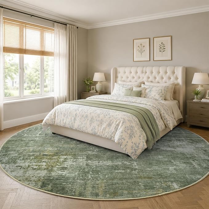 4Ft Round Area Rugs for Living Room, Soft Non-Slip Washable Rugs Modern - Image 3