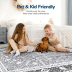 Lessymo 2 x 6 Runner Rug, Machine Washable Area Rugs Boho Faux Wool Low Pile - Image 9
