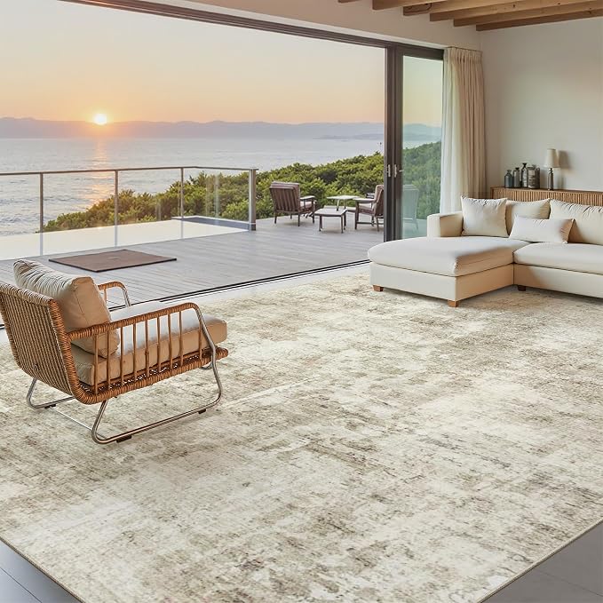 Soalmost Area Rug 10x12 Vintage Washable Living Room Large Carpet Non Slip by Soalmost