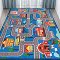 Kids Carpet Playmat Rug 110.2"x78.7", Car Rug by AKASISRUG