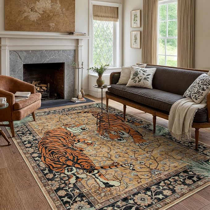 Moynesa Tiger 6x9 Rug, Washable Large Rugs - Image 7