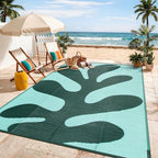 Lahome Plastic Coastal Coral 9x12 Outdoor Rug, Large Waterproof Outdoor Rug by Lahome