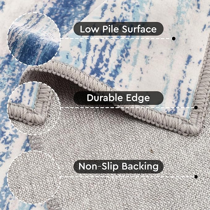tchdio 5x7 Area Rugs for Living Room, Machine Washable Rug Modern Abstract Area - Image 3