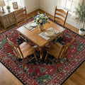 RELEANY Area Rugs Square 7ft Washable Non-Slip, Floral Vintage Distress by RELEANY
