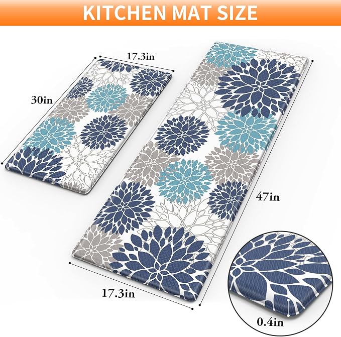 StepLively Kitchen Mats, Cushioned Anti Fatigue Kitchen Mats - Image 2