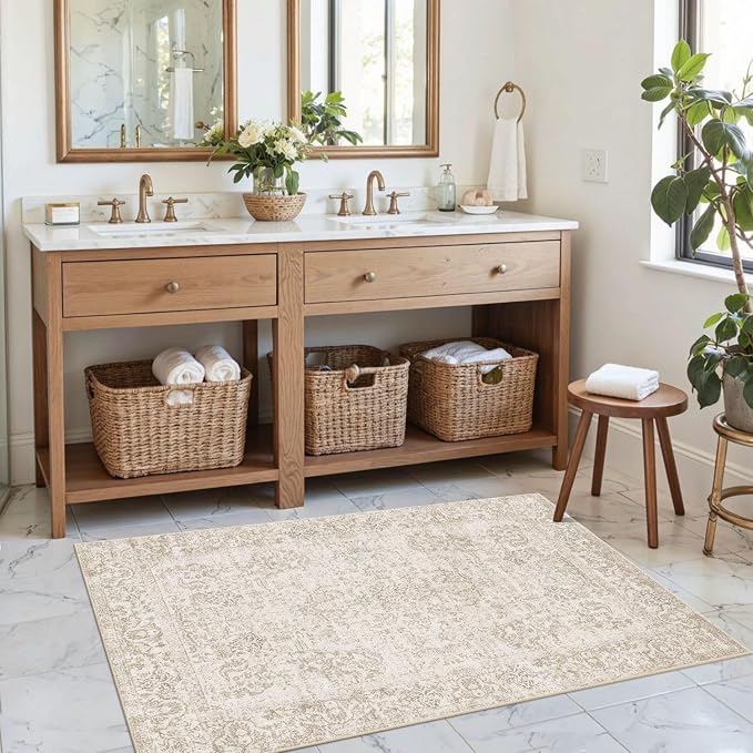 Rugxara 2x3 Door Mat Indoor Entrance, Washable Non Slip Kitchen Bathroom Rugs - Image 3