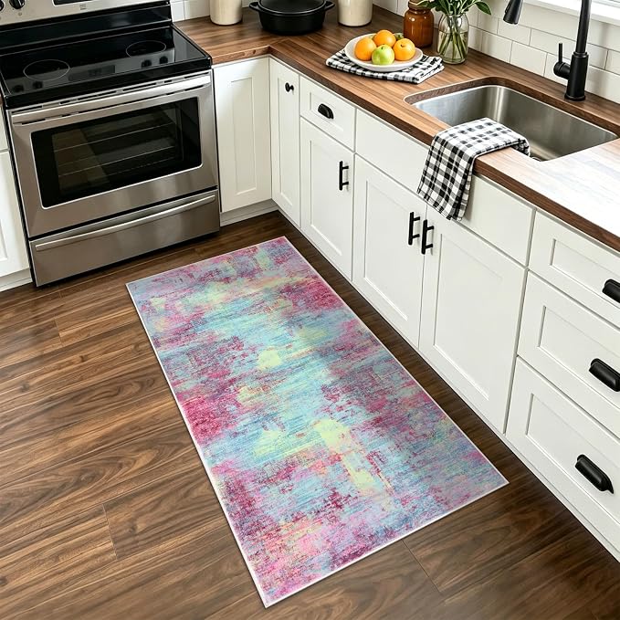 IOHOUZE Abstract Runner Rug 2x4 Ft Entryway Rugs Washable Door Mat Indoor - Image 8