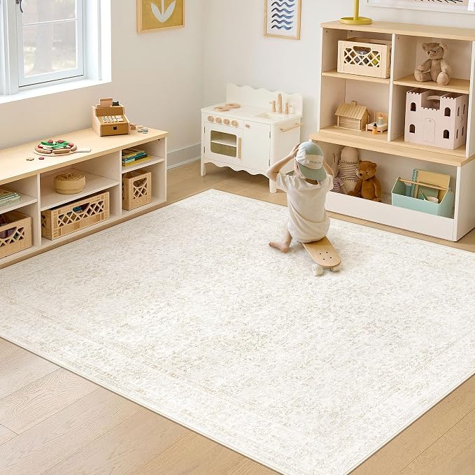 Bedroom Rug Washable Large Area Rugs Foldable Low Pile Print Non Slip Boho - Image 5
