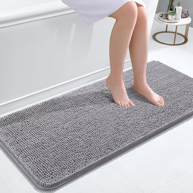 OLANLY Bathroom Runner Rugs 47x20, Extra Soft Absorbent Chenille Bath Rugs by OLANLY