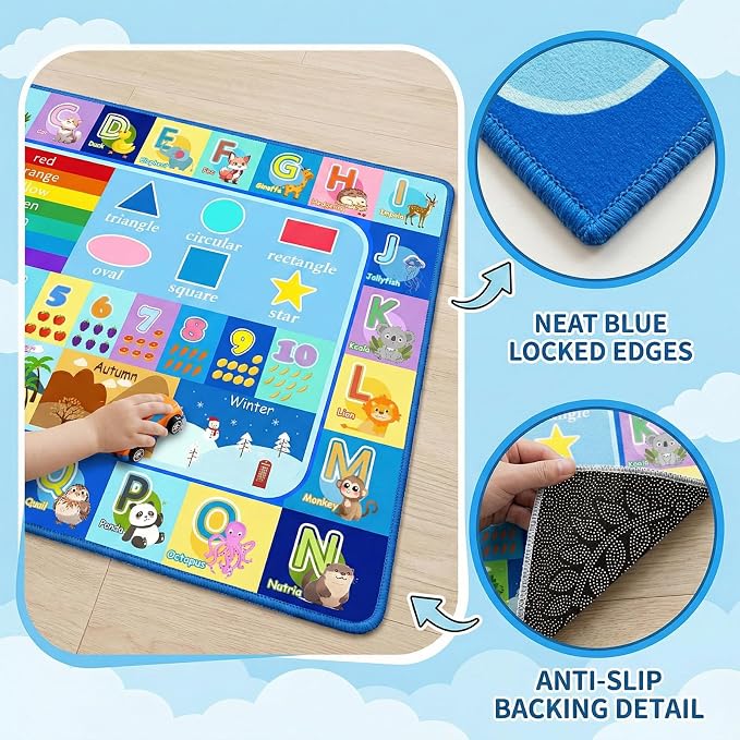 Kids Rug for Playroom Bedroom, 2.5x4 Feet Educational ABC Area Rug for - Image 2