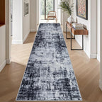 Washable Area Rug 3x14 Entryway Rug: Washable Modern Abstract Soft Thin Rug - Image 4