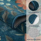 Lahome Floral Machine Washable Rug, 3x5 Rug Non Slip Soft Bedroom Rugs - Image 7