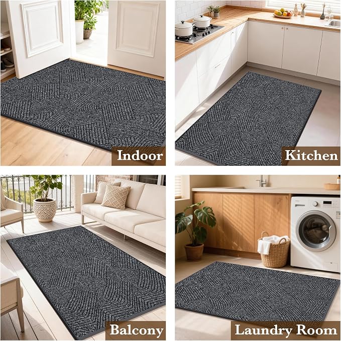 Indoor Door Mat 36"x59" Large, Low-Profile Welcome Front Door Mat Indoor - Image 8