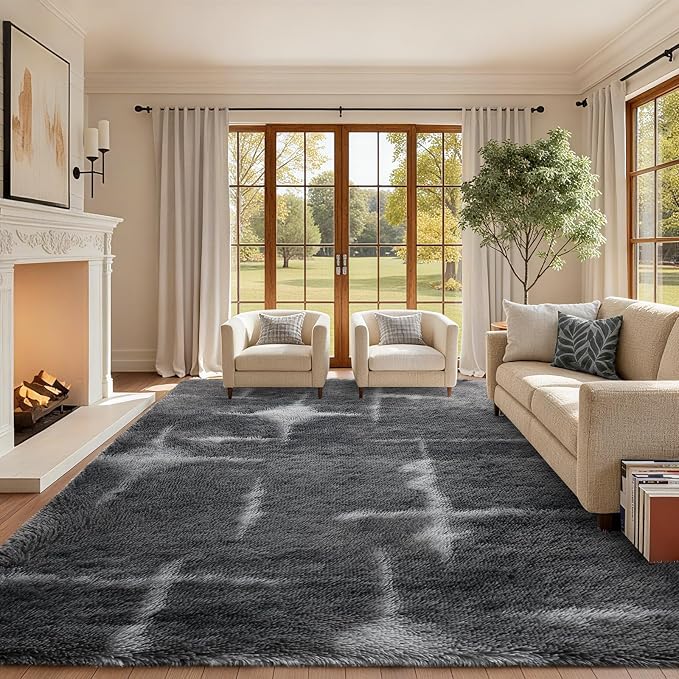 Area Rugs for Living Room, 6x9 Feet Soft Fluffy Shagg Plush Rug High Pile Large - Image 2