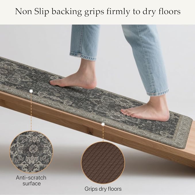 GENIMO Kitchen Mats for Floor 2PCs, Washable Anti Fatigue Mat for Cushioned - Image 5