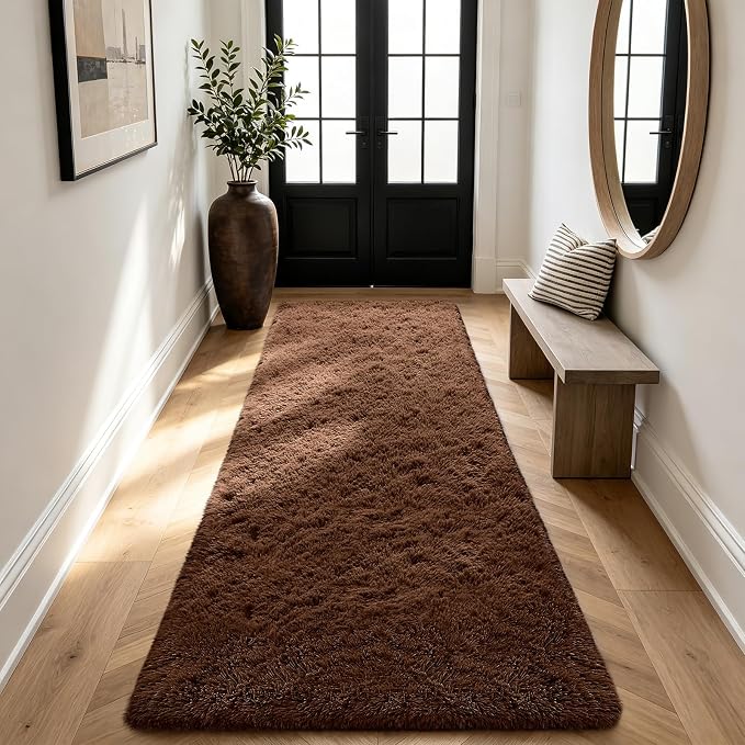 Shag Runner Rug for Bedroom Living Room 2x6 Upgrade Non-Slip Fluffy Soft - Image 6