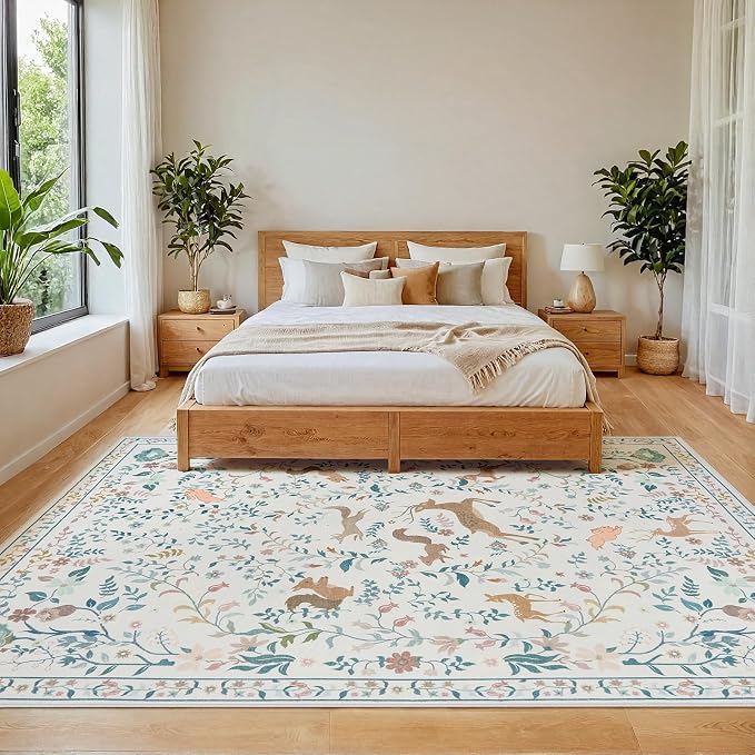 6x9 Area Rugs Washable Rug: Large Boho Living Room Rug Soft Non-Slip Low Pile - Image 3