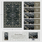 6x9 Area Rugs Living Room Rug: Washable Vintage Boho Medallion Rug No Slip - Image 2