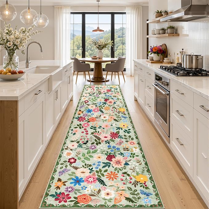 Runner Rug for Entryway: 2.6x14 Kitchen Rugs Non Slip Washable Ultra-Thin Soft by PLHXFRSoftAreaRugs