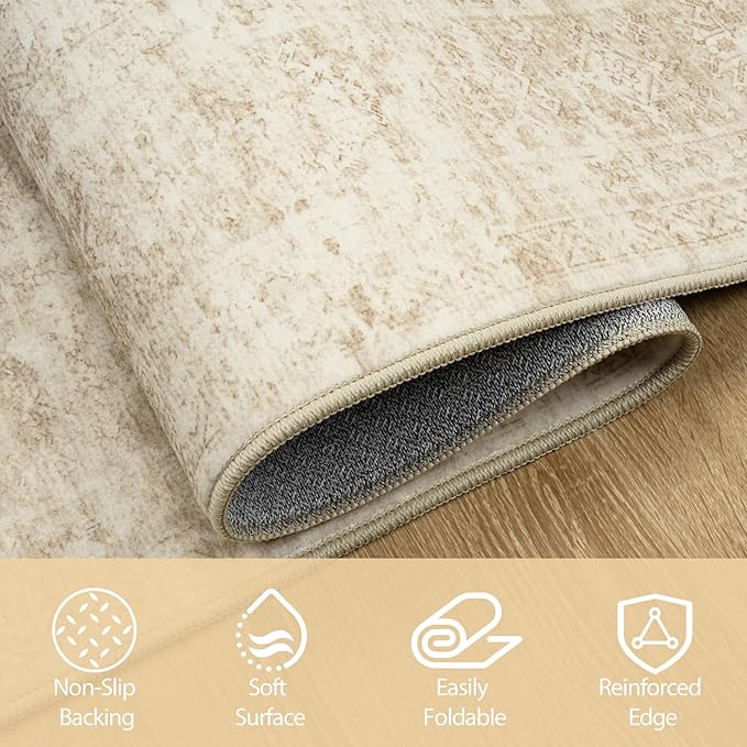 6x9 Area Rugs for Living Room Rug Washable: Abstract Rug for Dining Room - Image 4