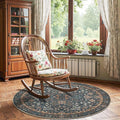 jinchan Zenith Round Rug 5ft Area Rug Soft 5'Round Floral Aesthetic Rug by JINCHAN