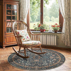 jinchan Zenith Round Rug 4ft Area Rug Soft 4'Round Floral Aesthetic Rug - Image 3