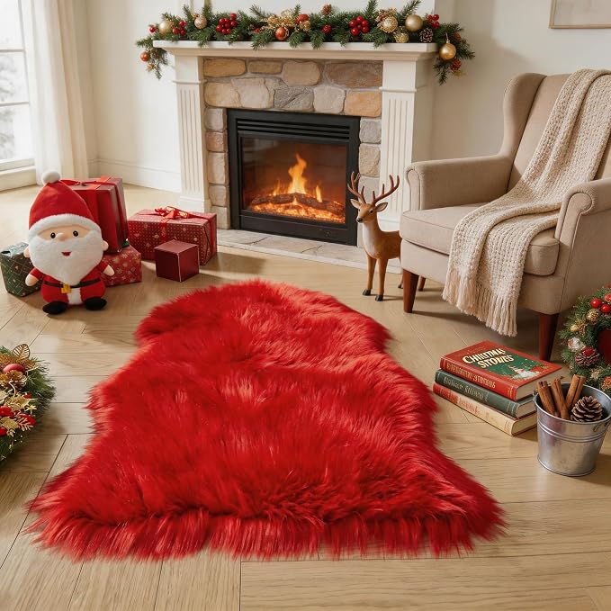 EasyJoy Ultra Soft Faux Fur Rug Fluffy Sheepskin Rug - Image 2