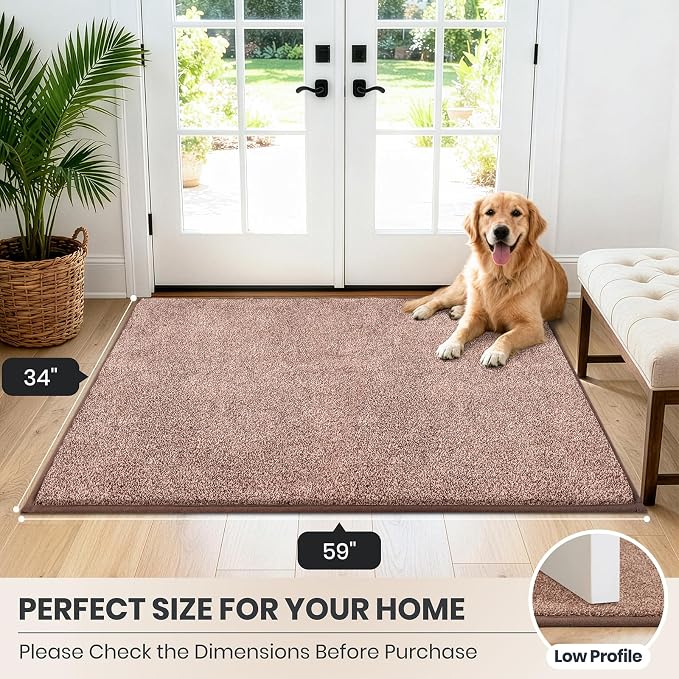 PURRUGS Dirt Trapping Door Mat 34" x 59", Non-Slip Machine Washable Entryway Rug - Image 8