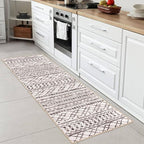 KUTA Moroccan Washable Hallway Runner Rug 2x6 Non-Slip Vintage Brown Cream Boho - Image 3