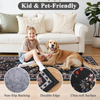 HEBE Washable Hallway Runner Rug 2'x 8' Non Slip Kitchen Rugs Runner, Low Pile - Image 3