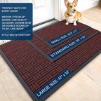 OLANLY Front Door Mat Outside Entrance 35x23, Heavy Duty Sturdy Natural Rubber - Image 2