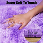 qulint Purple Rugs for Bedroom, Soft Fluffy 3x5 Nursery Rug Shag Fuzzy Small - Image 2