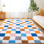 Checkered Rugs for Living Room Bedroom, 5x7 Area Rugs for Living Room, Modern by Awaytail