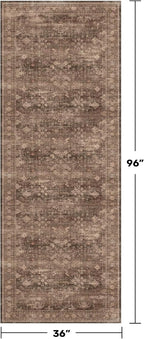 Brown Washable Long Runners for Hallways, 3x8 Wide Kitchen Runner Rug, Entryway - Image 2
