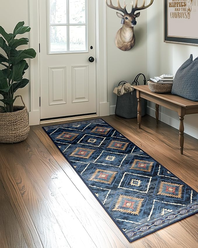 BESTSWEETIE Area Rug 2x8 Rug Machine Washable Non-Slip Low Pile Print Pattern - Image 2