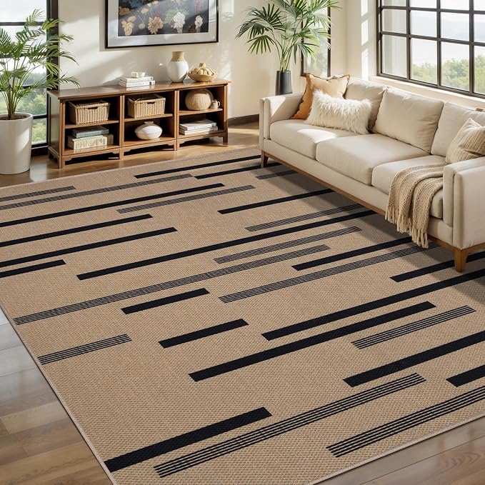 Tangsoo Modern Easy Jute Rug 5x7 Large Washable Area Rugs by Tangsoo